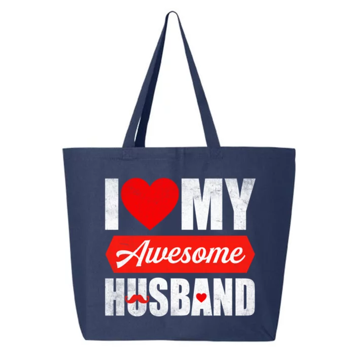 Valentines Day Couple I Love My Awesome Husband Funny Gift 25L Jumbo Tote