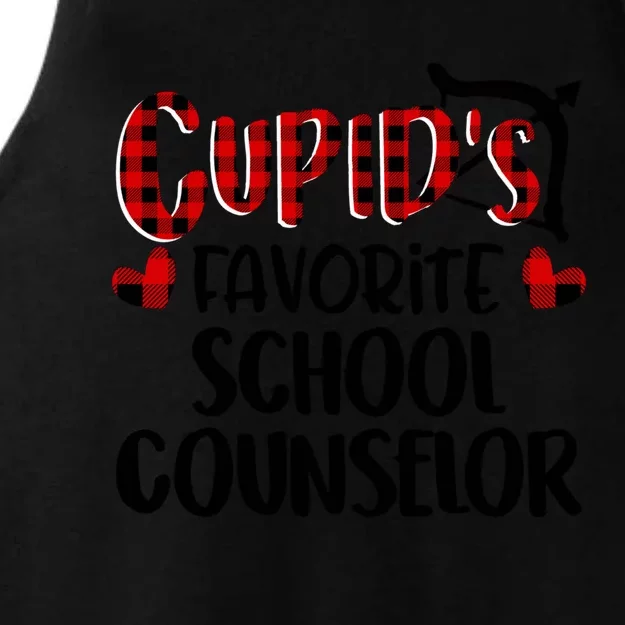 Valentines Day Cupid Favorite School Counselor Buffalo Plaid Meaningful Gift Ladies Tri-Blend Wicking Tank