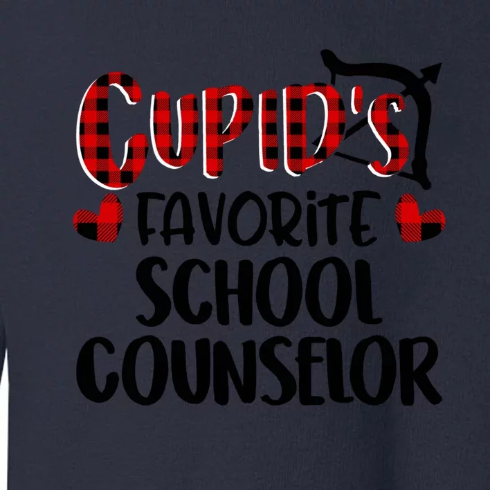 Valentines Day Cupid Favorite School Counselor Buffalo Plaid Meaningful Gift Toddler Sweatshirt