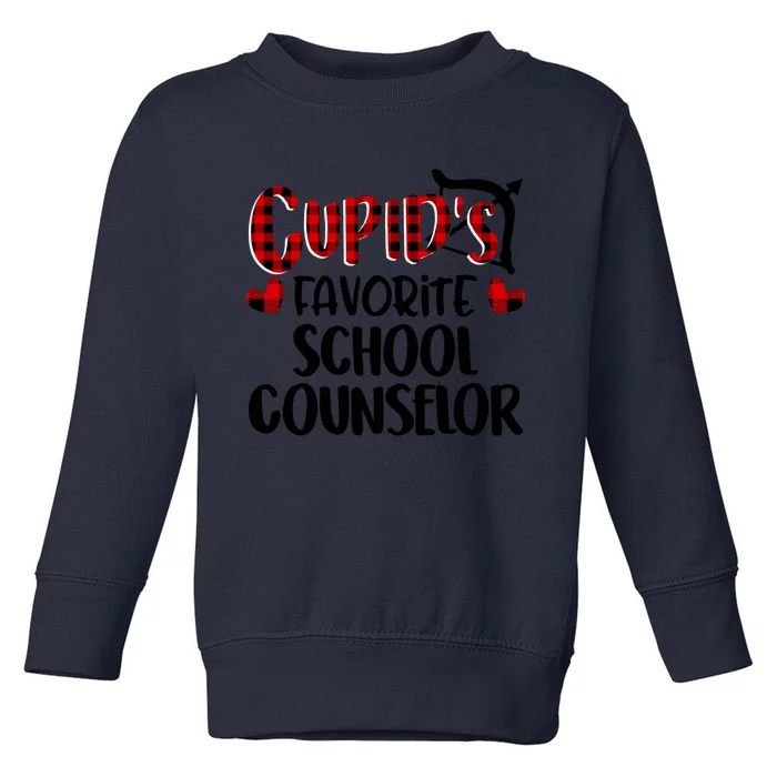 Valentines Day Cupid Favorite School Counselor Buffalo Plaid Meaningful Gift Toddler Sweatshirt