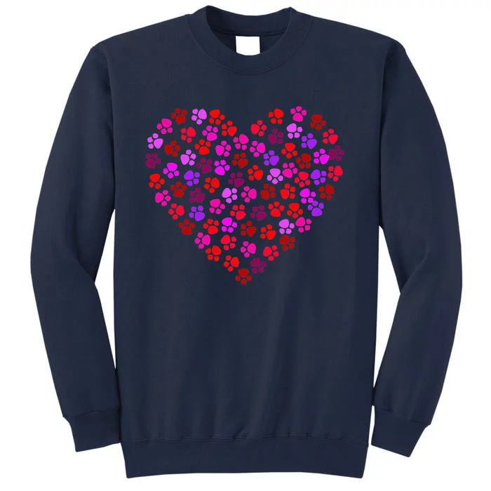 Valentines Day Cat & Dog Paws Tall Sweatshirt