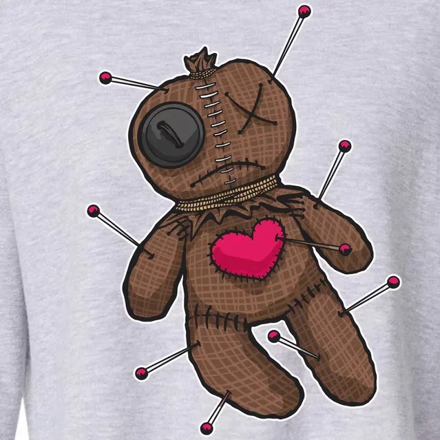 VooDoo Doll Cartoon Cropped Pullover Crew