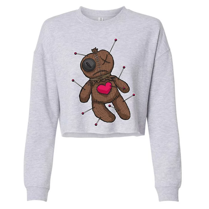 VooDoo Doll Cartoon Cropped Pullover Crew