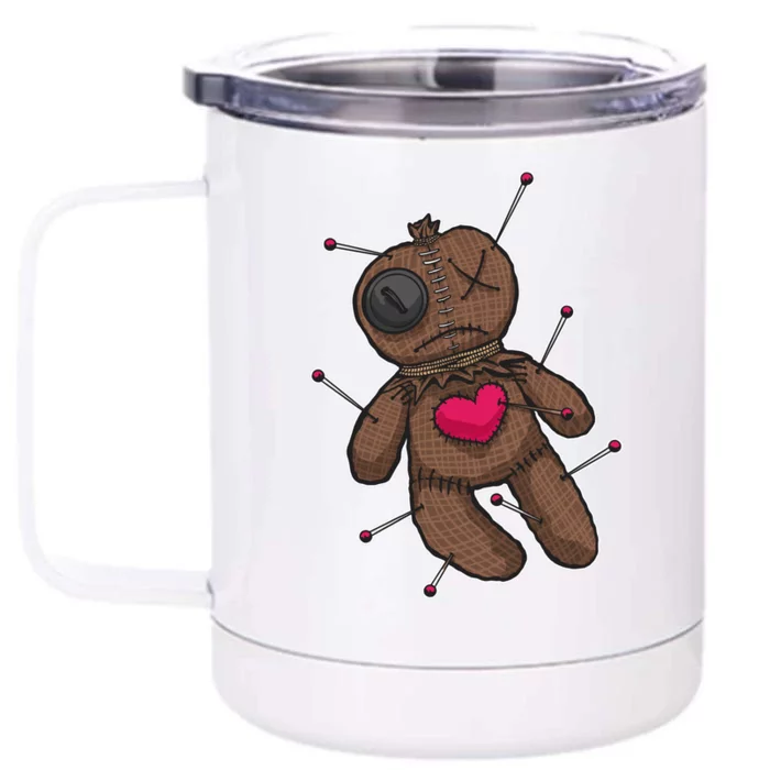 VooDoo Doll Cartoon Front & Back 12oz Stainless Steel Tumbler Cup