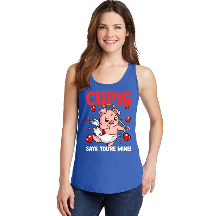 Valentines Day Cupig Says You're Mine Cupidon Funny Pig Love Gift Ladies Essential Tank