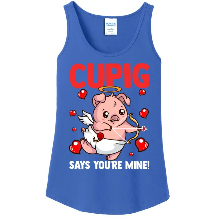 Valentines Day Cupig Says You're Mine Cupidon Funny Pig Love Gift Ladies Essential Tank