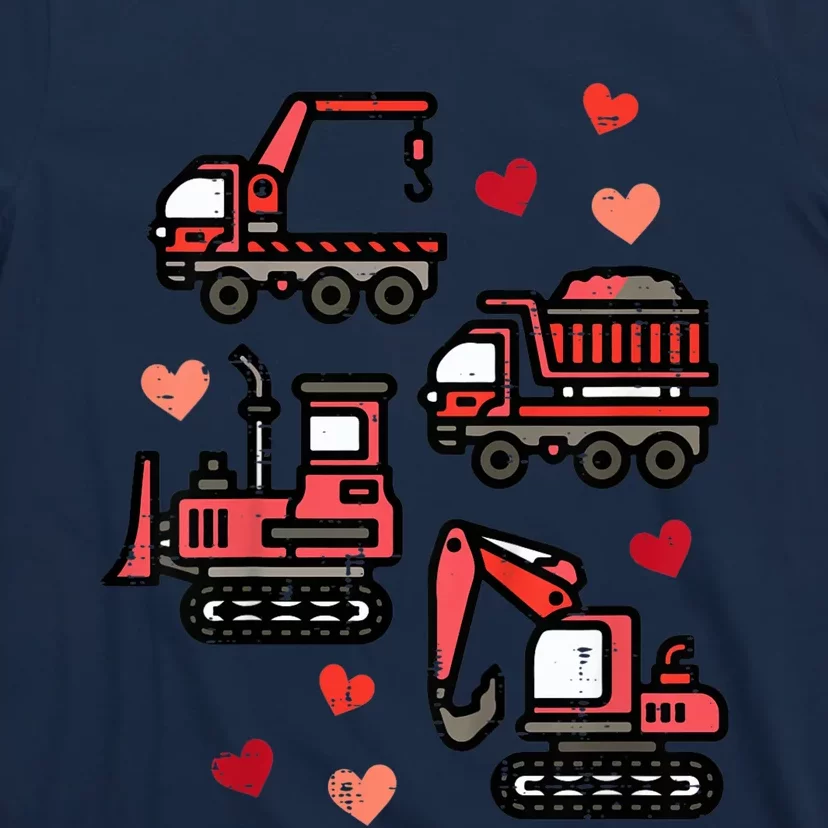 Valentines Day Construction Trucks Funny T-Shirt