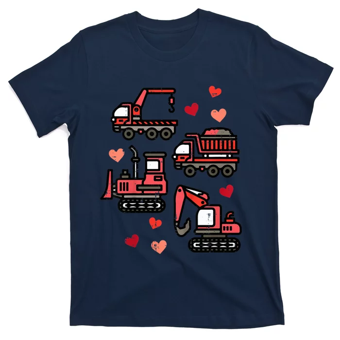 Valentines Day Construction Trucks Funny T-Shirt