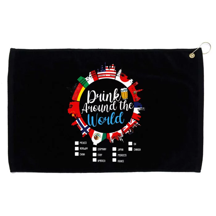 Vacation Drinking Countries International National Grommeted Golf Towel