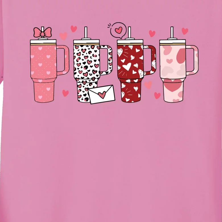 Valentines Day Cup Kids Long Sleeve Shirt