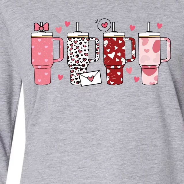 Valentines Day Cup Womens Cotton Relaxed Long Sleeve T-Shirt