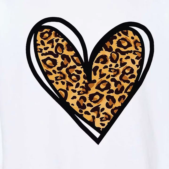 Valentines Day Cheetah Print Heart Love Gift Garment-Dyed Sweatshirt