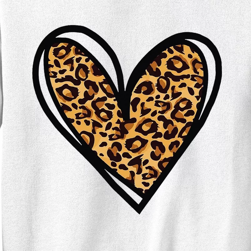 Valentines Day Cheetah Print Heart Love Gift Sweatshirt