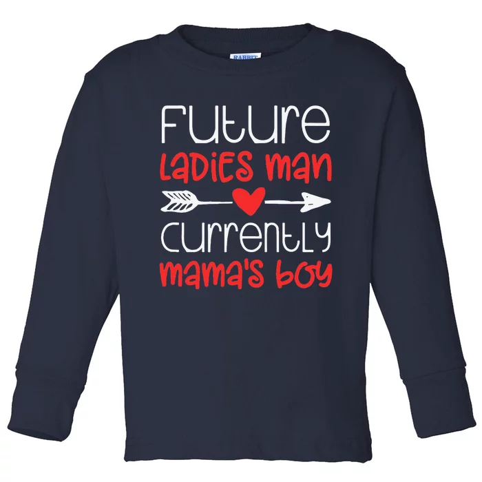 Valentine's Day Cute Ladies Man Mama's Toddler Long Sleeve Shirt