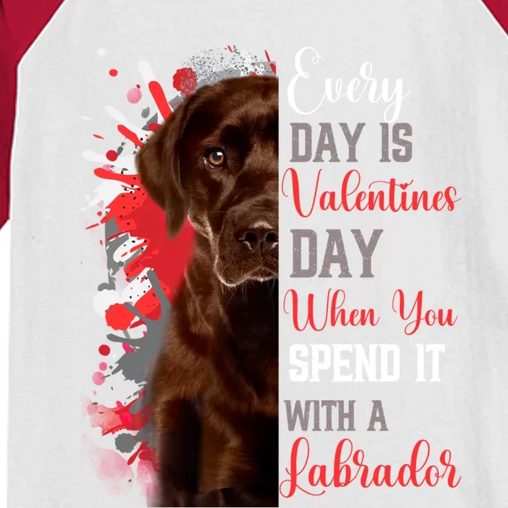 Valentines Day Chocolate Labrador Mom Mother Lab Mum Mummy Gift Kids Colorblock Raglan Jersey