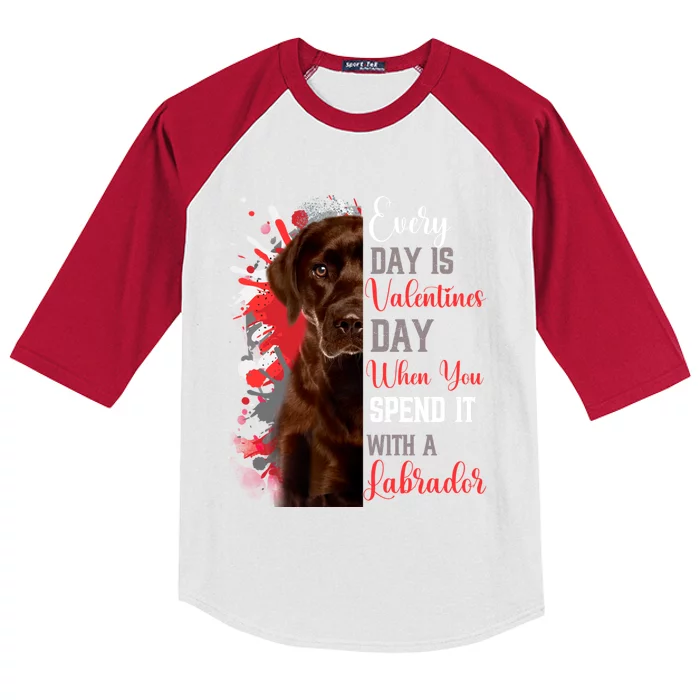 Valentines Day Chocolate Labrador Mom Mother Lab Mum Mummy Gift Kids Colorblock Raglan Jersey