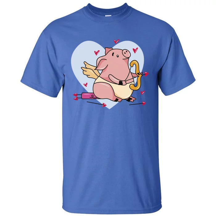 Valentine’s Day Cupid Pig Friend Friend Gift Tall T-Shirt