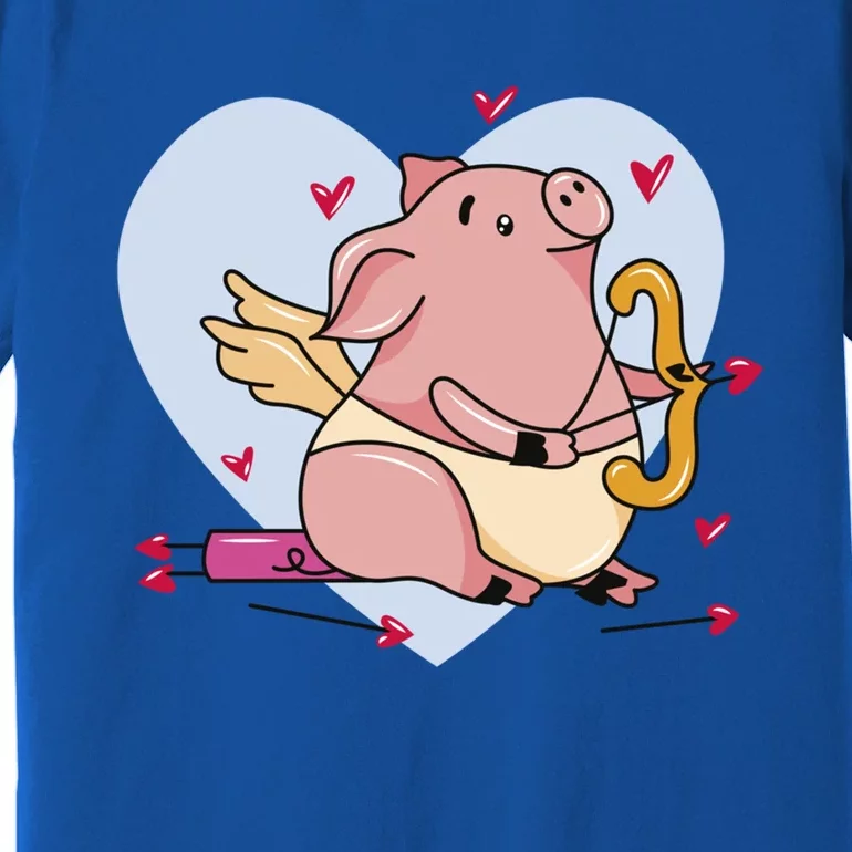 Valentine’s Day Cupid Pig Friend Friend Gift Premium T-Shirt