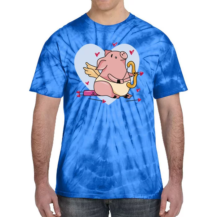 Valentine’s Day Cupid Pig Friend Friend Gift Tie-Dye T-Shirt