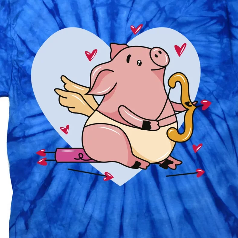 Valentine’s Day Cupid Pig Friend Friend Gift Tie-Dye T-Shirt