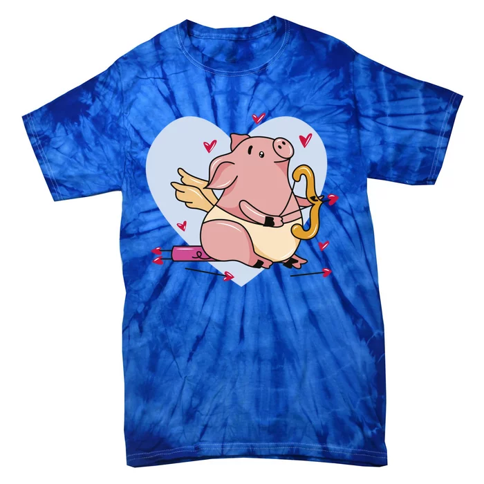 Valentine’s Day Cupid Pig Friend Friend Gift Tie-Dye T-Shirt