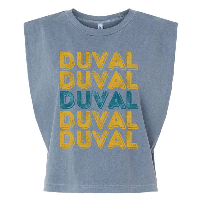 Vintage Duval County Florida Retro Duval Teal And Gold Garment-Dyed Women's Muscle Tee