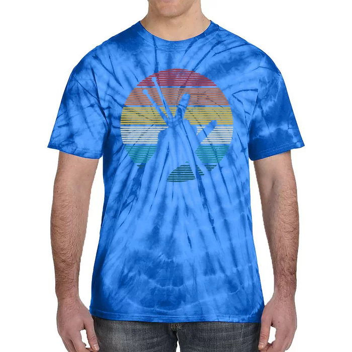 Vintage Drummer Drum Sticks Rock And Roll Hand Horns Gift Tie-Dye T-Shirt