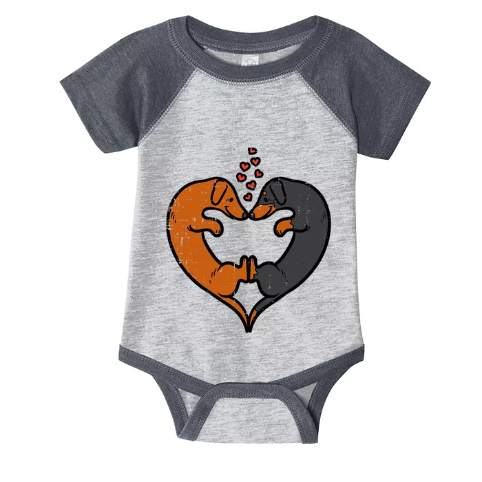 Valentines Day Dachshund Dogs Heart Wiener Infant Baby Jersey Bodysuit