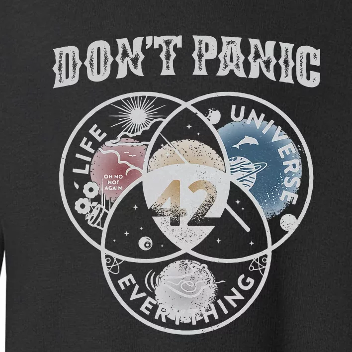 Venn Diagram DonT Panic Life The Universe And Everything 42 Toddler Sweatshirt