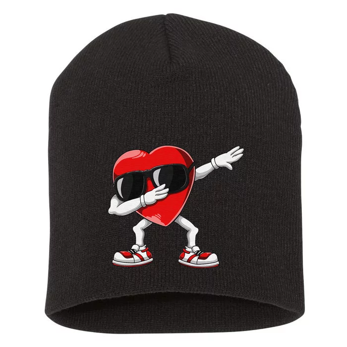 Valentines Day Dabbing Heart Love Funny Short Acrylic Beanie