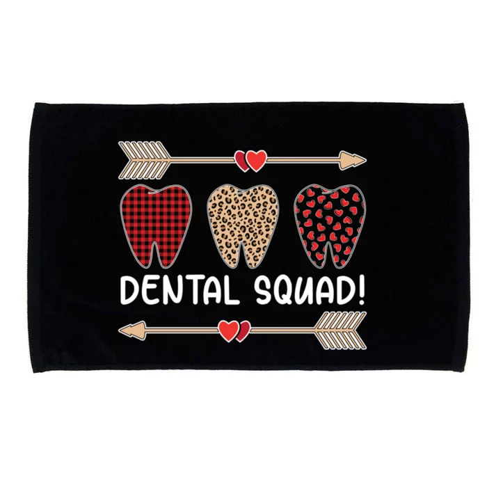 Valentines Day Dental Squad Dental Assistant Teeth Dentist Funny Gift Microfiber Hand Towel