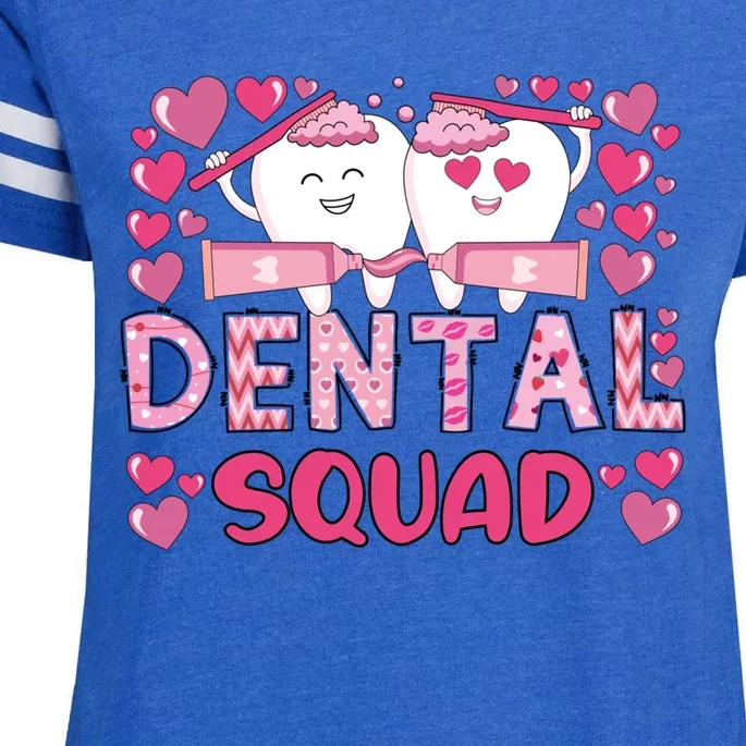 Valentines Day Dental Squad Valentine Dental Assistant Meaningful Gift Enza Ladies Jersey Football T-Shirt