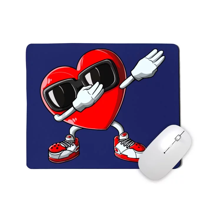 Valentines Day Dabbing Heart Boy Girl Love Dab Dance Funny Mousepad