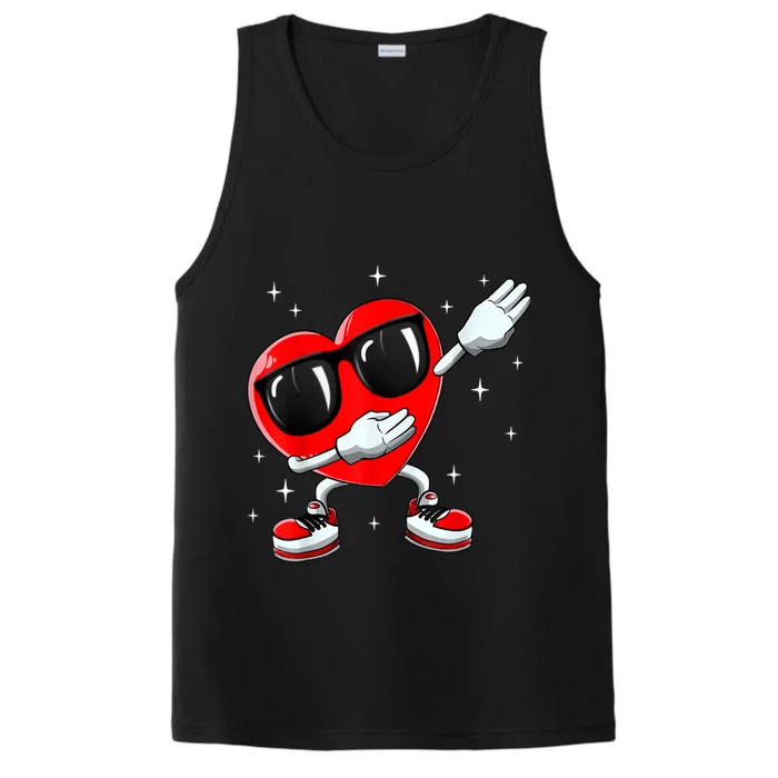 Valentines Day Dabbing Heart Funny Valentine's Day Performance Tank