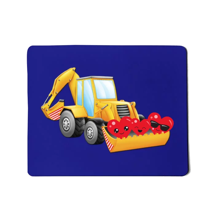 Valentine's Day Digger Loader Hearts Emoticons Gift Mousepad