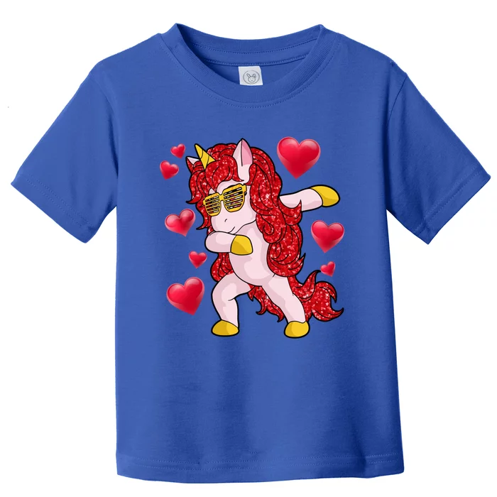 Valentine's Day Dabbing Unicorn Cute Valentines Great Gift Toddler T-Shirt