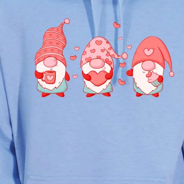 Valentine's Day Design For Wo With Cute Gnomes Unisex Surf Hoodie