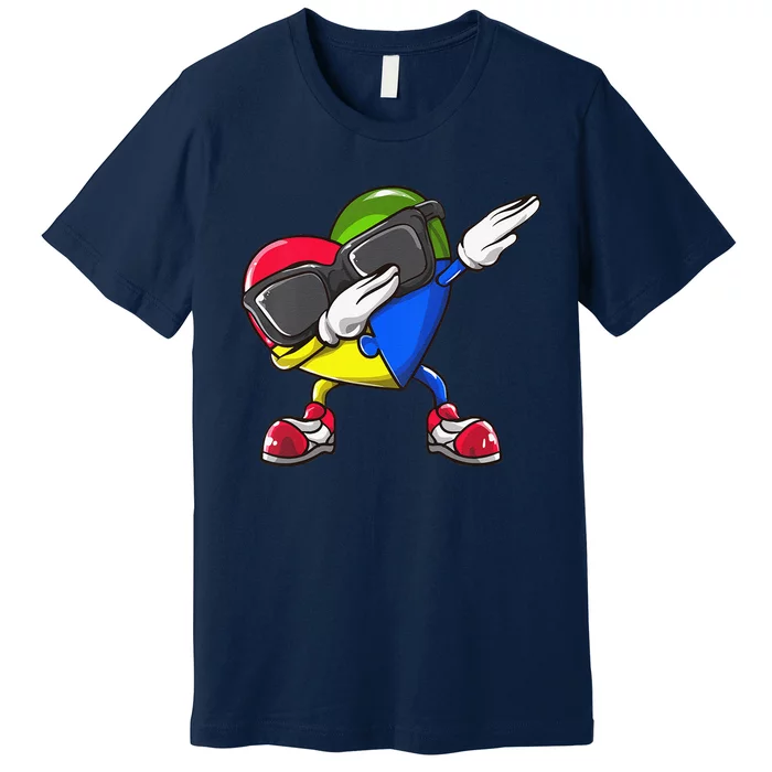 Valentines Day Dabbing Heart Puzzle Autism Awareness Gifts Premium T-Shirt