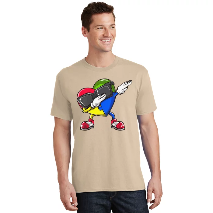 Valentines Day Dabbing Heart Puzzle Autism Awareness Gifts T-Shirt