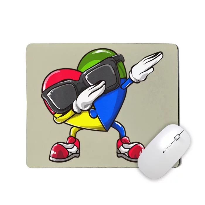 Valentines Day Dabbing Heart Puzzle Autism Awareness Gifts Mousepad