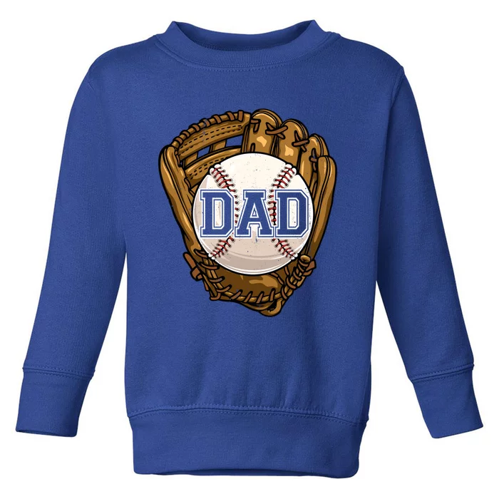 Vintage Dad Dad Funny Baseball Lover Fathers Day Gift Toddler Sweatshirt