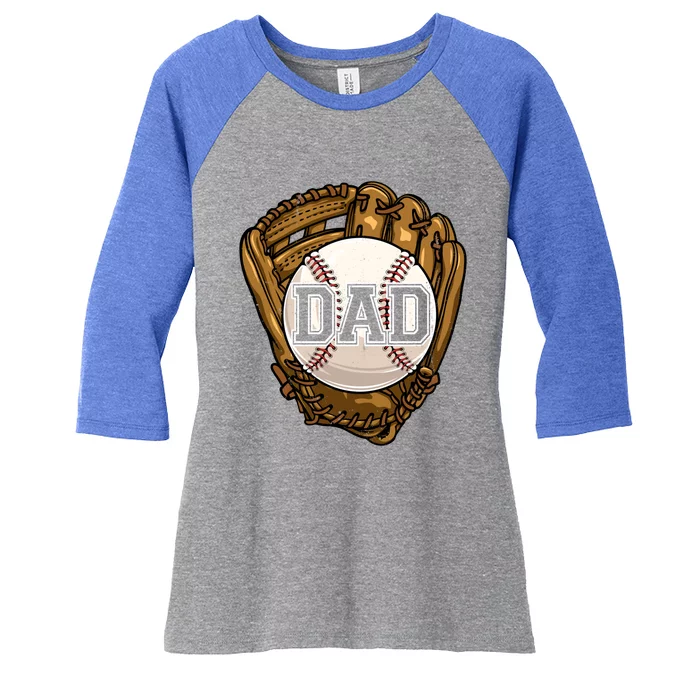 Vintage Dad Dad Funny Baseball Lover Fathers Day Gift Women's Tri-Blend 3/4-Sleeve Raglan Shirt