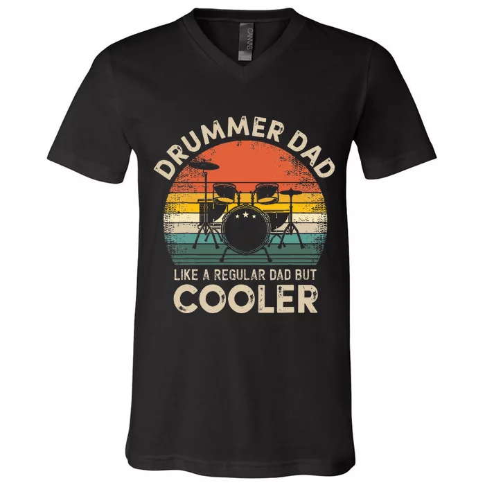 Vintage Drummer Dad Like A Regular V-Neck T-Shirt