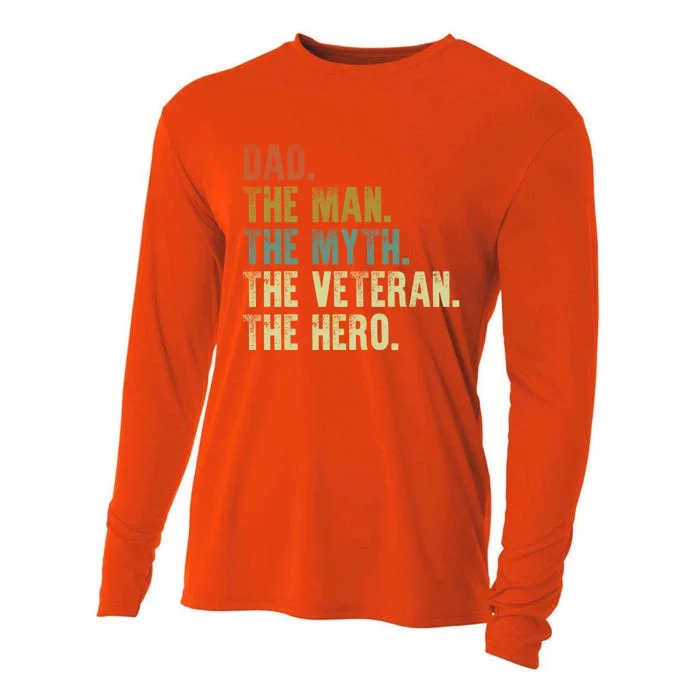 Veterans Day Dad Myth Veteran Hero Proud Daughter Son Great Gift Cooling Performance Long Sleeve Crew