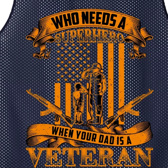 Veteran Dad Design Who Needs A Superhero Mesh Reversible Basketball Jersey Tank