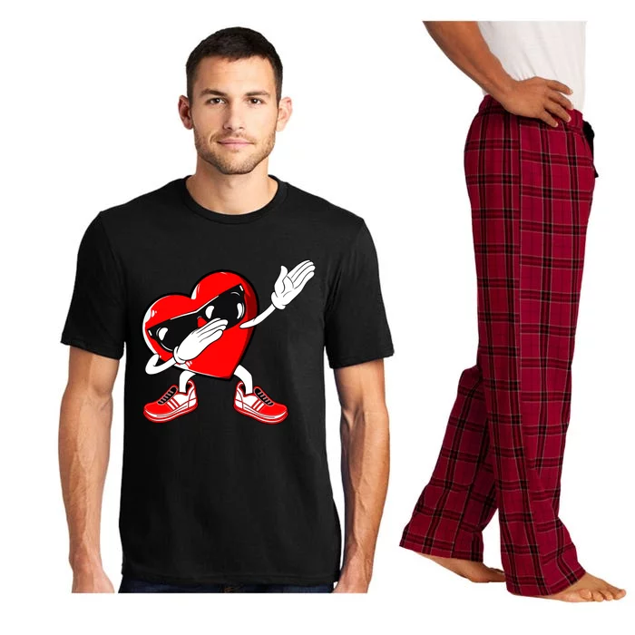 Valentines Day Dabbing Heart Funny Gift Pajama Set