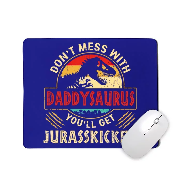 Vintage Dinosaurs Daddy Rex Saurus Family Matching Gift Mousepad