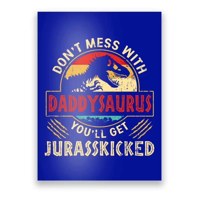 Vintage Dinosaurs Daddy Rex Saurus Family Matching Gift Poster