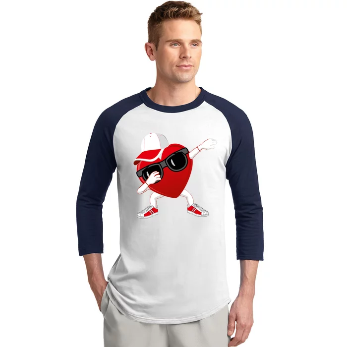 Valentines Day Dabbing Heart Valentine Funny Meaningful Gift Baseball Sleeve Shirt