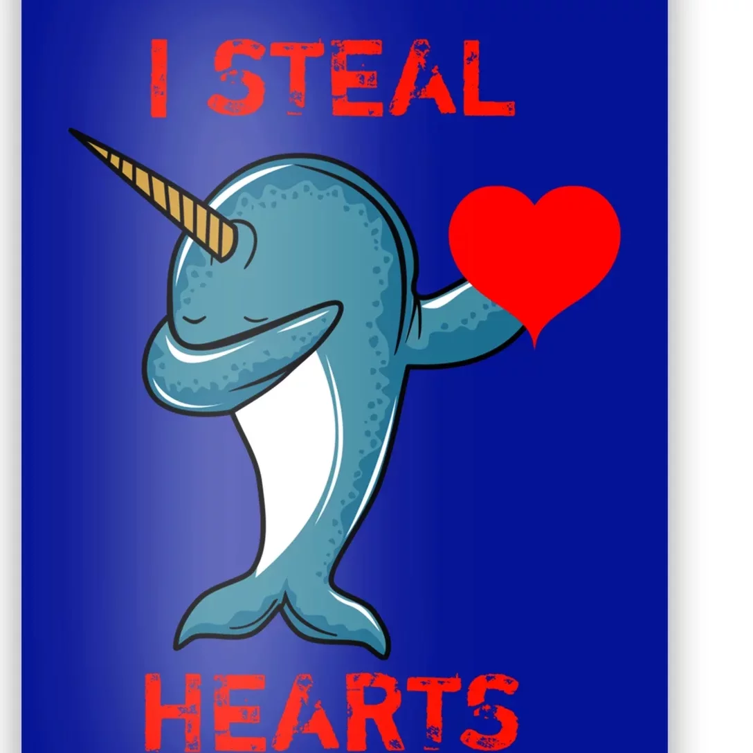 Valentines Day Dabbing Narwhal I Steal Hearts Dance Gift Poster